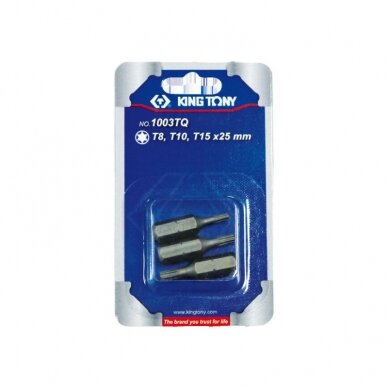 Antgalių rinkinys King Tony 1/4 TORX T8 T10 T15 (3vnt)