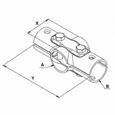 Apkaba kryžminė 60x48 (2-jų varžtų M12x75) 90080123