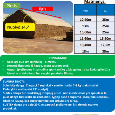 Apsauginė danga šienui 13x25m Subtex 3