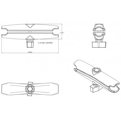 Dvigubos jungties laikiklis RAM-B-201U-C 15cm 1