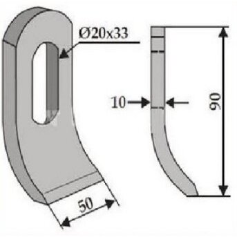 Peiliukas smulk. 10x90x50 20x23 Ducker