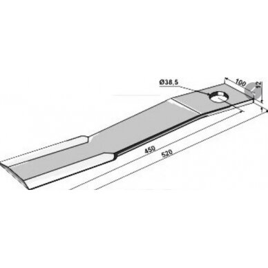 Peilis SCHULTE MESSER 520x12x100 63-IND-1358