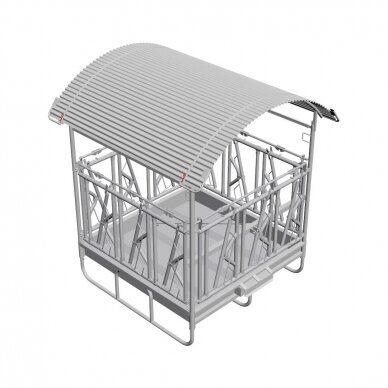 Šėrykla fiksacinė su stogeliu 2x3m, 16 vietų