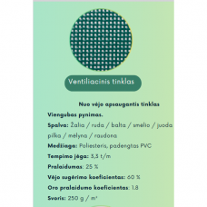 Tinklas ventiliacinis 1,5m aukščio F15 metrais 25% pralaidumas