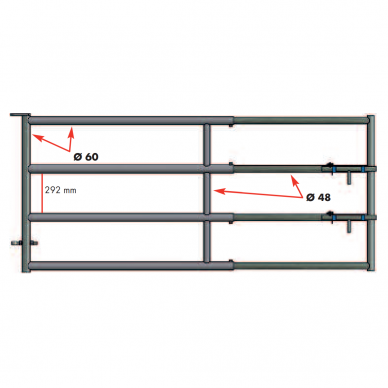 Vartai teleskopiniai 2-3m su 4 vamzdžių 51150