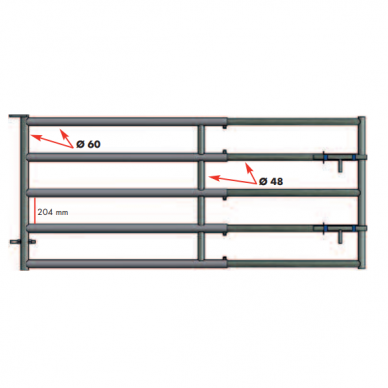 Vartai teleskopiniai 5-6m su 5 vamzdžių 51380